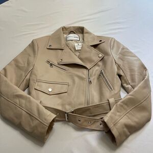 NWT Azalea Wang Beige Moto Jacket Size Medium New